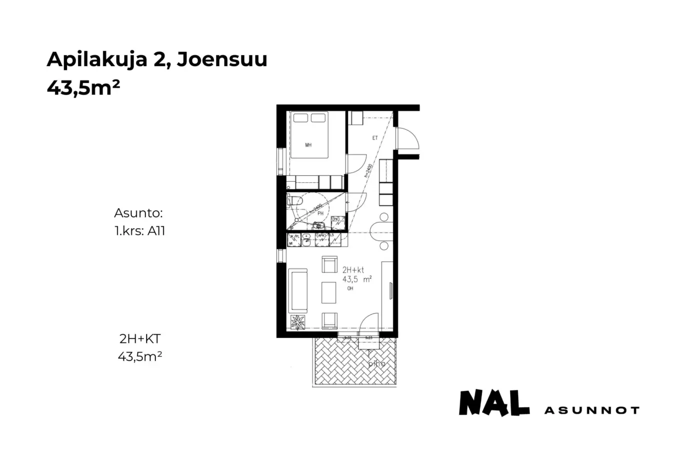 Apilakuja 2, A11, 43,5m3