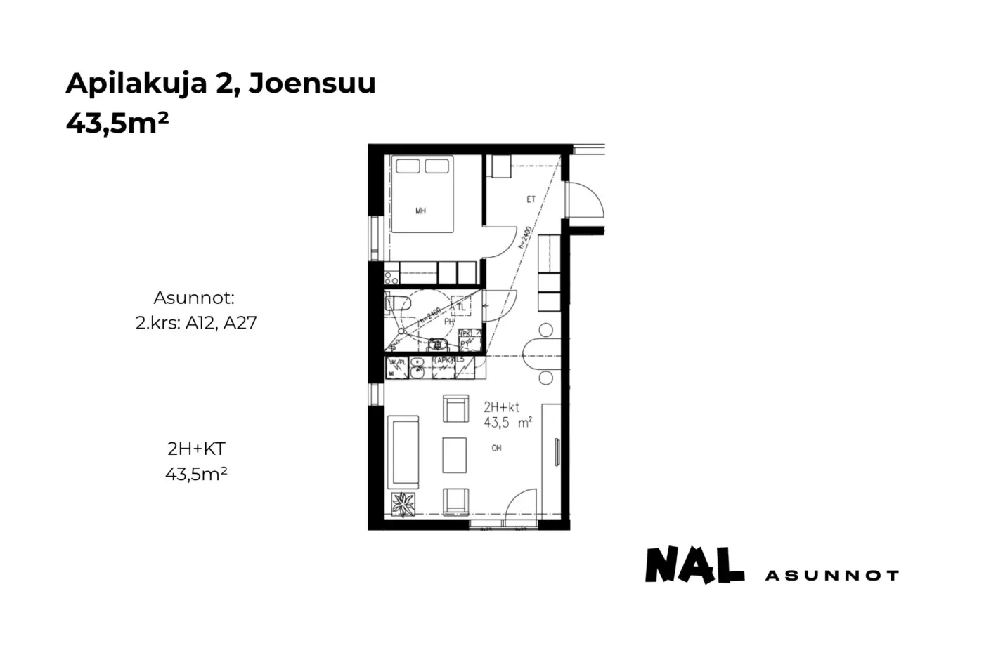 Apilakuja 2, A12, A27, 43,5m3