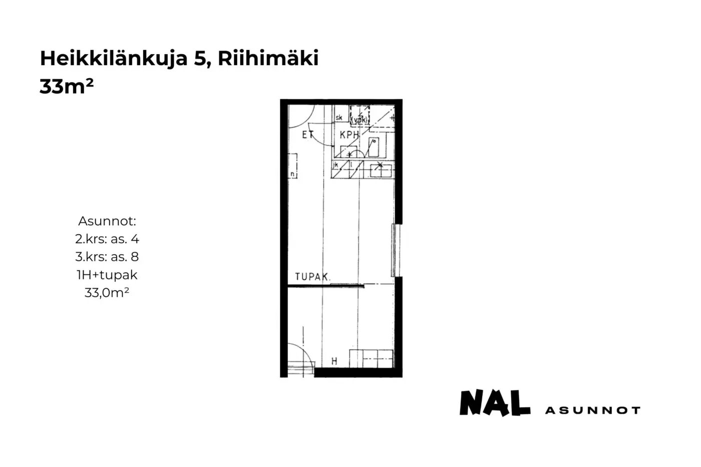 Heikkilänkuja 5, 33m², as. 4, as. 8