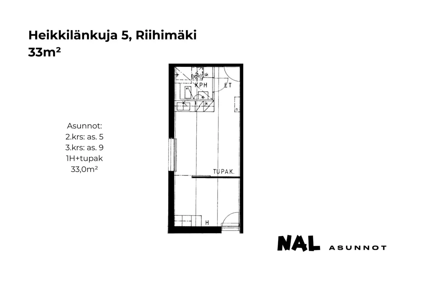 Heikkilänkuja 5, 33m², as. 5, as. 9