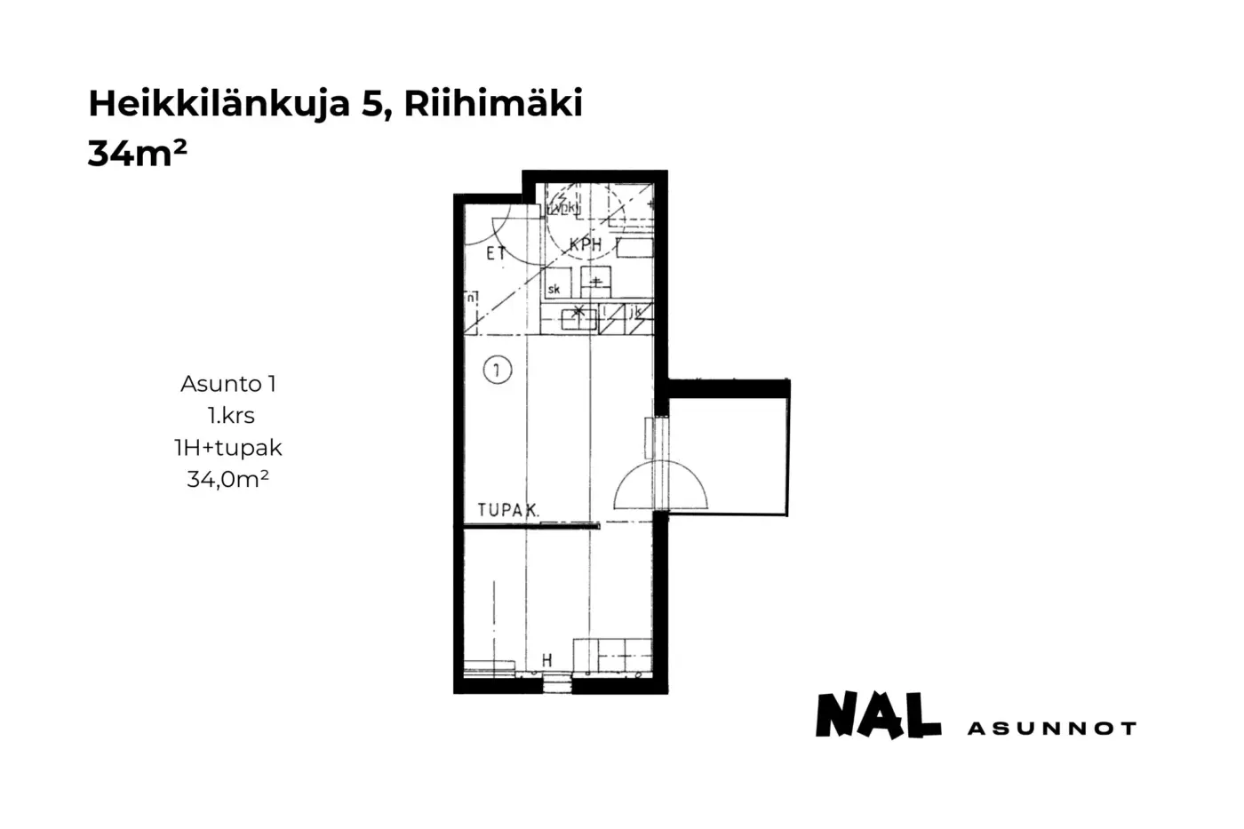 Heikkilänkuja 5, 34m², as. 1