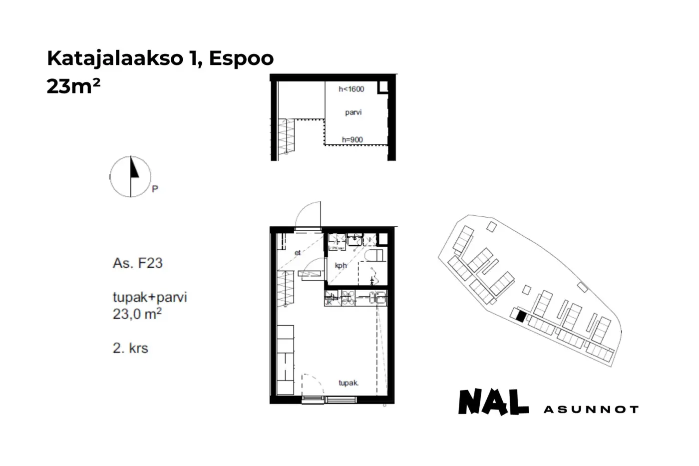 Katajalaakso 1, 23m², F23