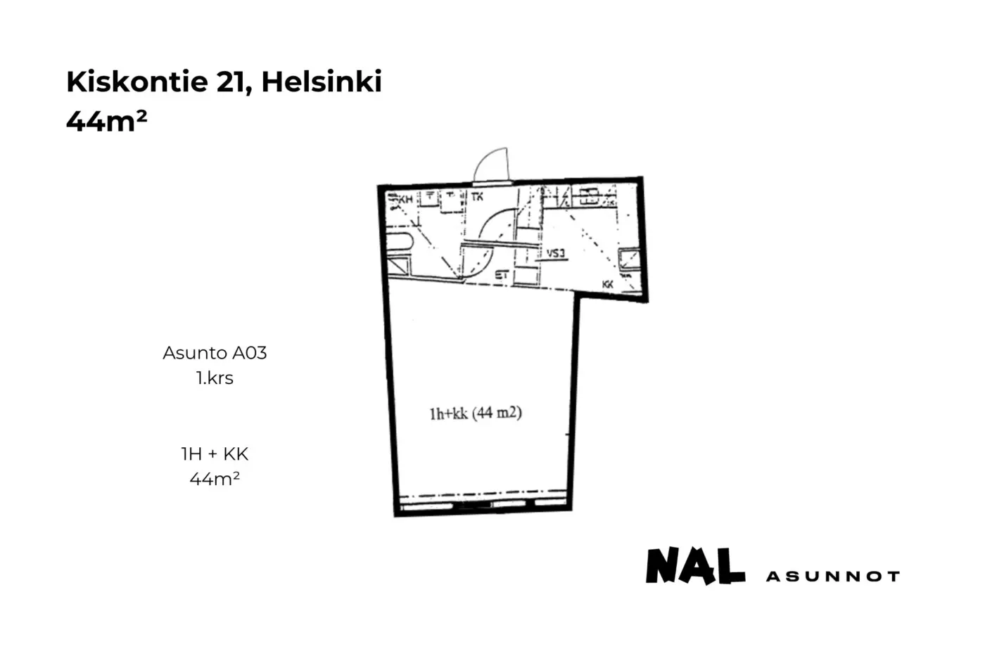 Kiskontie 21, A03, 44m2