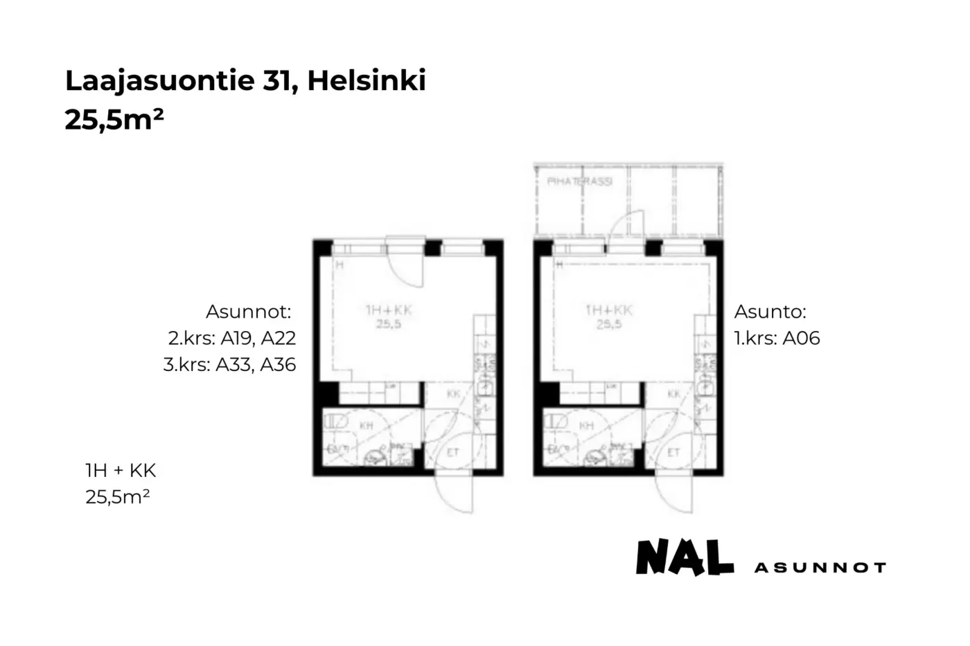 Laajasuontie 31, A06, A19, A22, A33, A36, 25,5m2