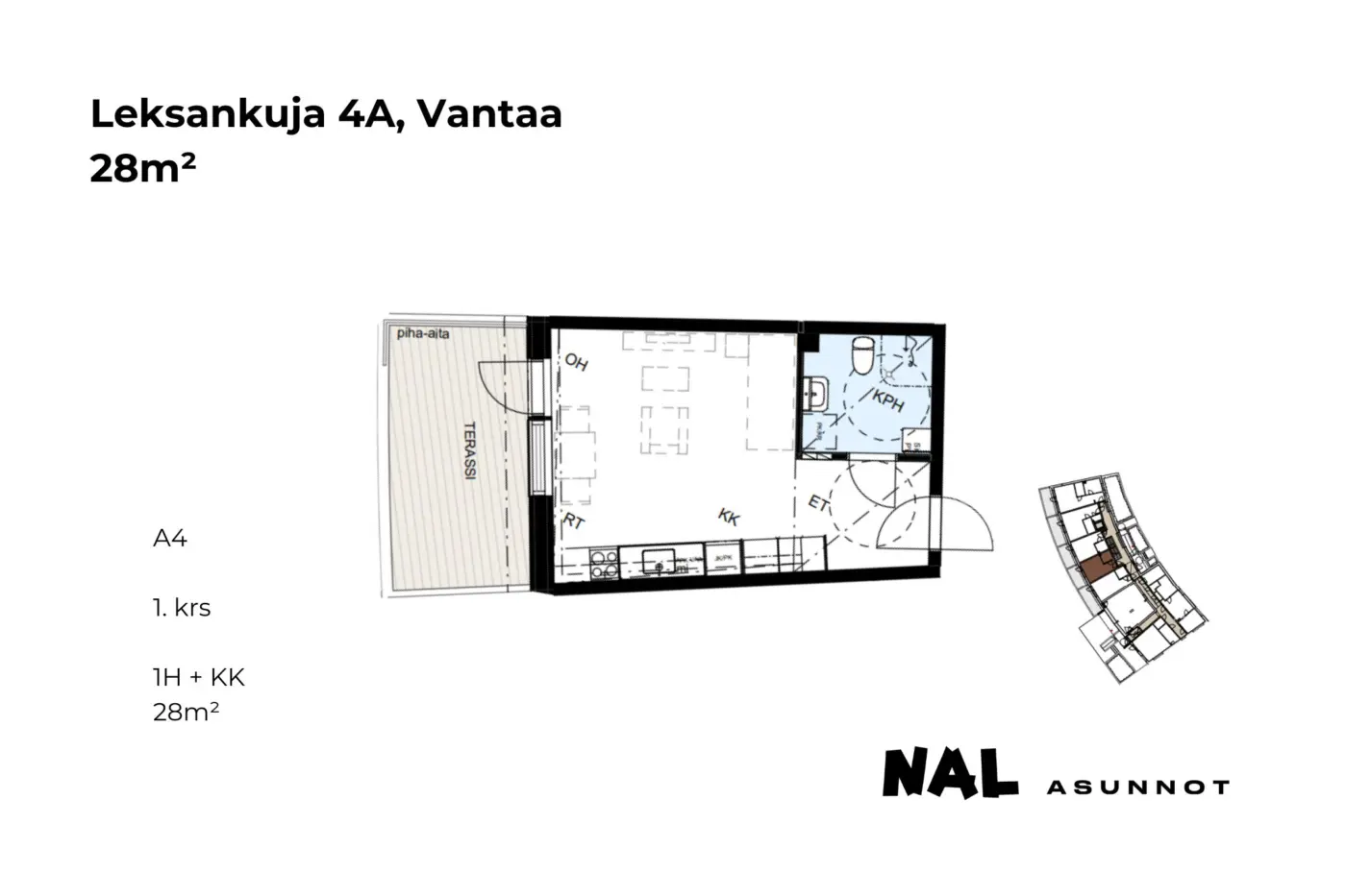 Leksankuja 4A, A04, 28m2