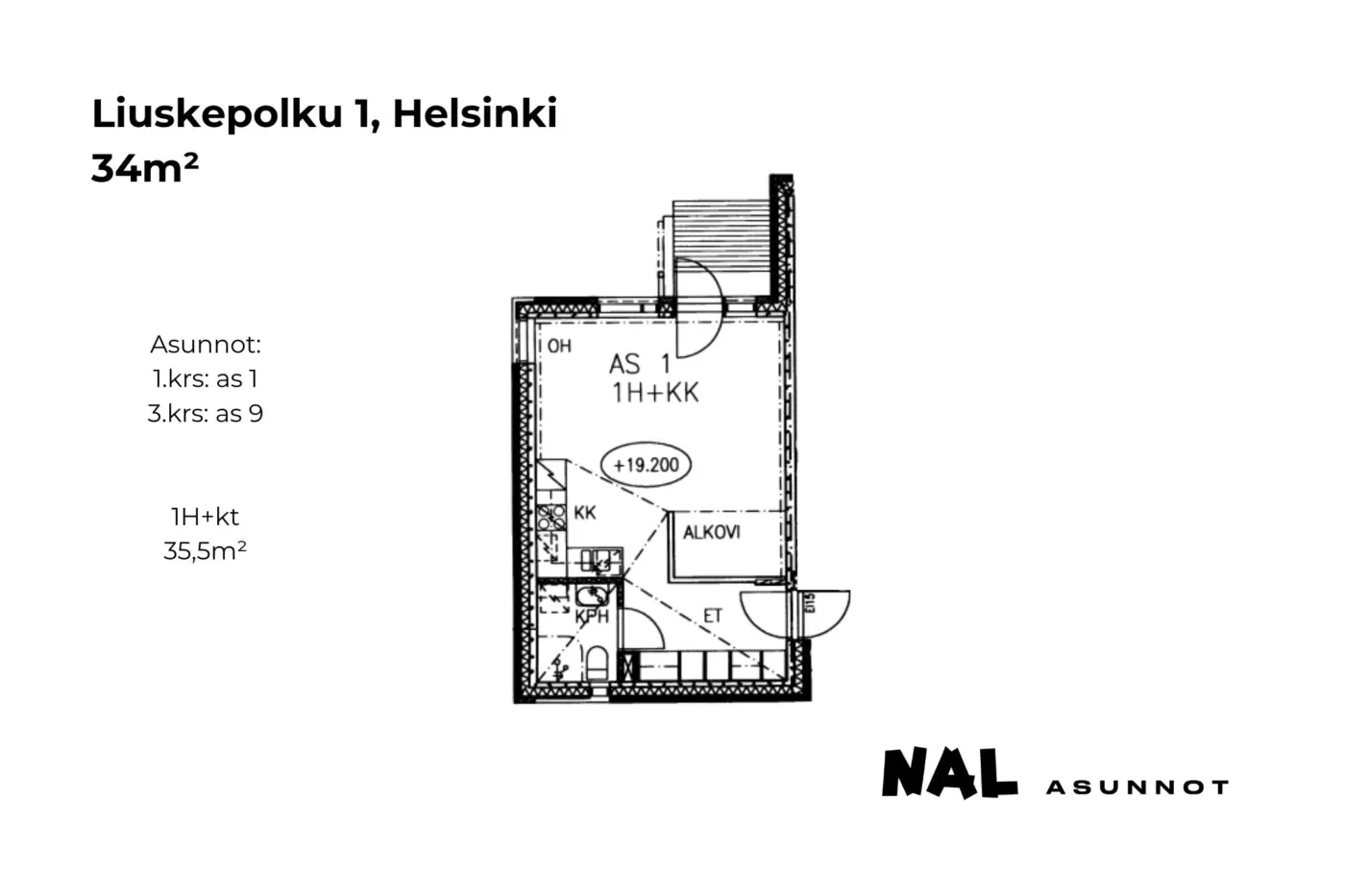 Liuskepolku 1, as1, as9, 34m2