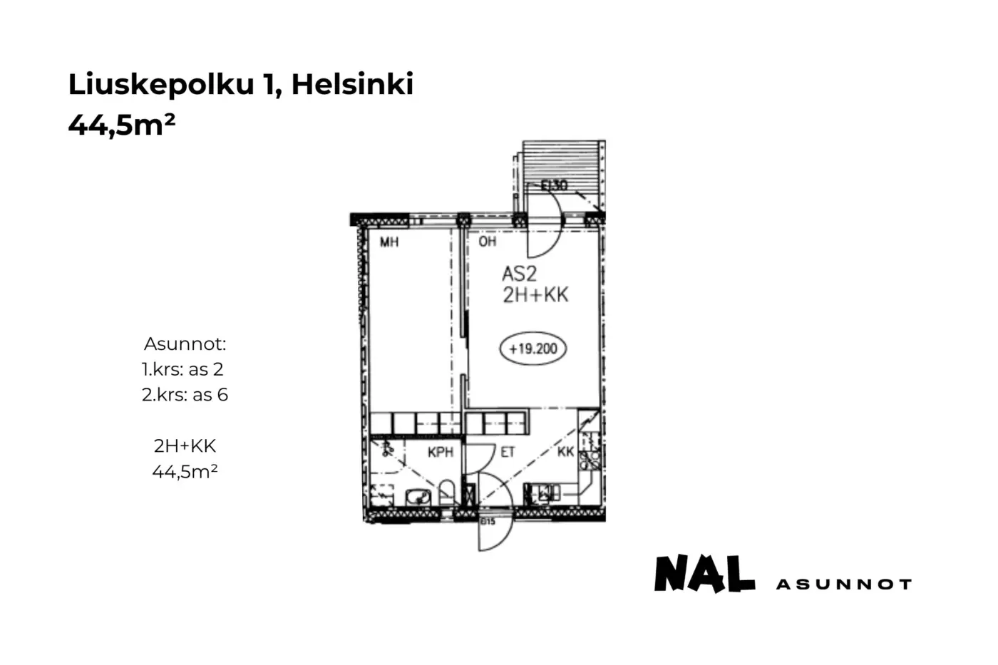 Liuskepolku 1, as2, as6, 44,5m2