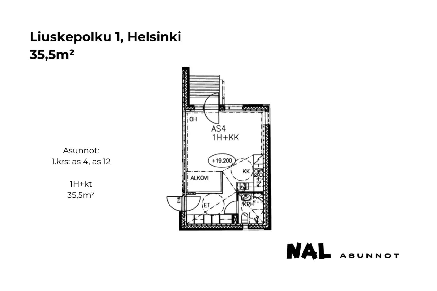 Liuskepolku 1, as4, as12, 35,5m2