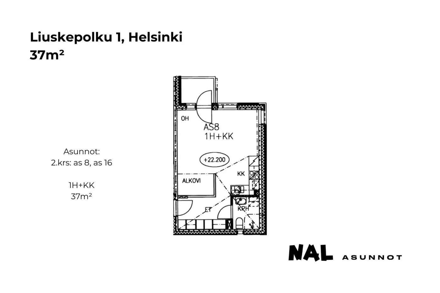 Liuskepolku 1, as8, as16, 37m2