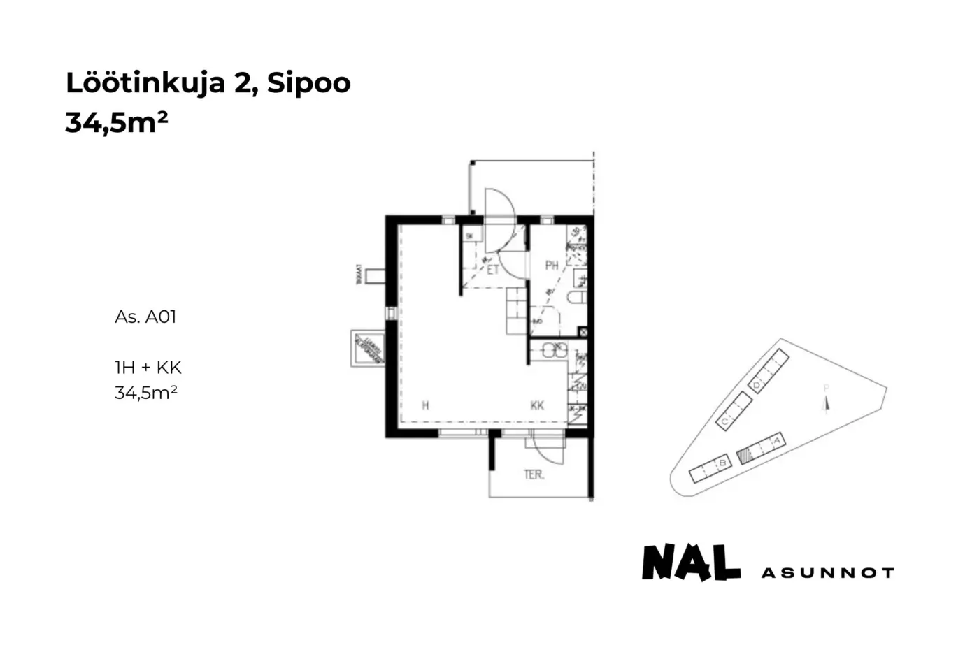 Löötinkuja 2, A01, 34,5m2
