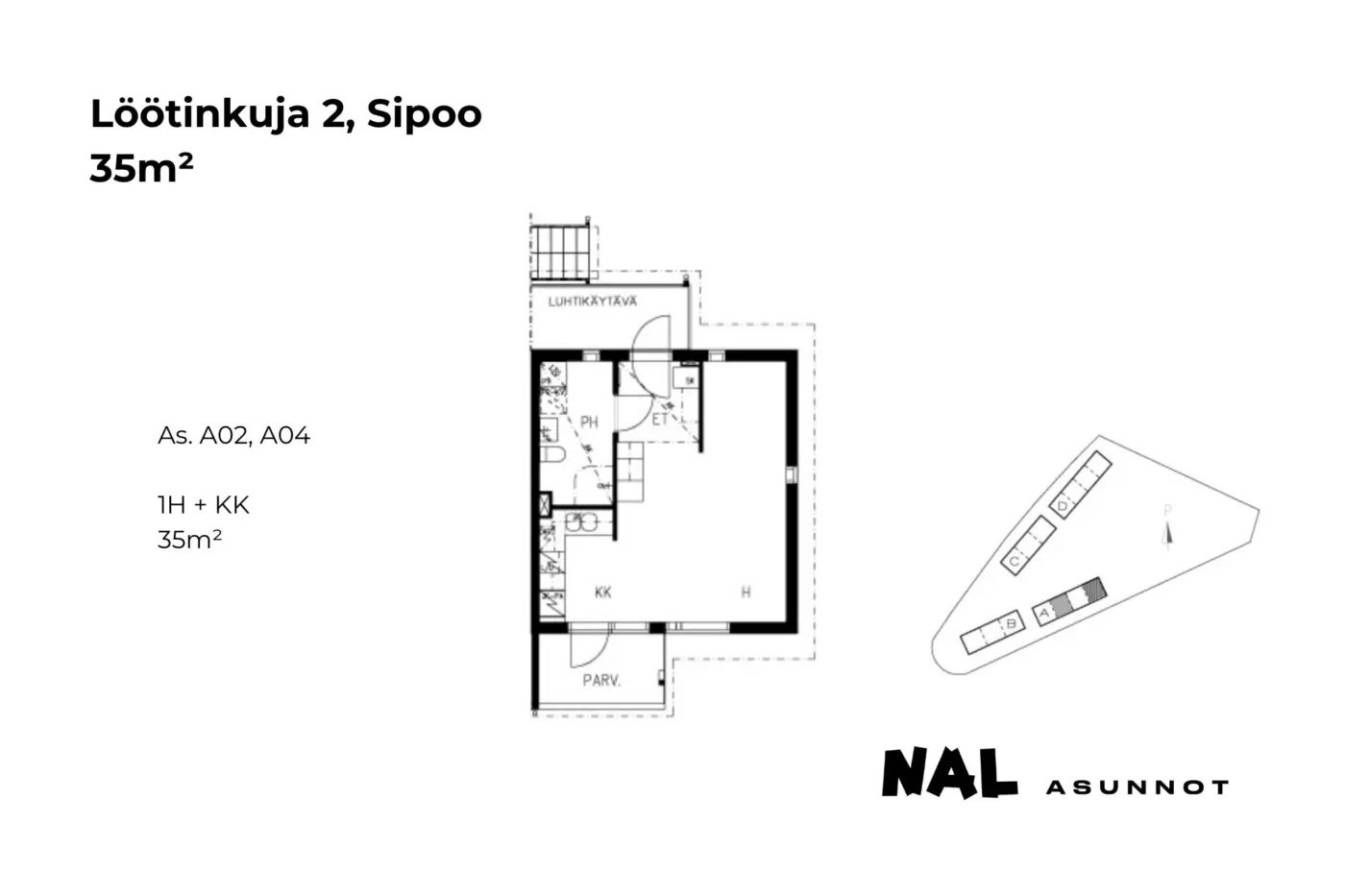 Löötinkuja 2, A02, A04, 35m2