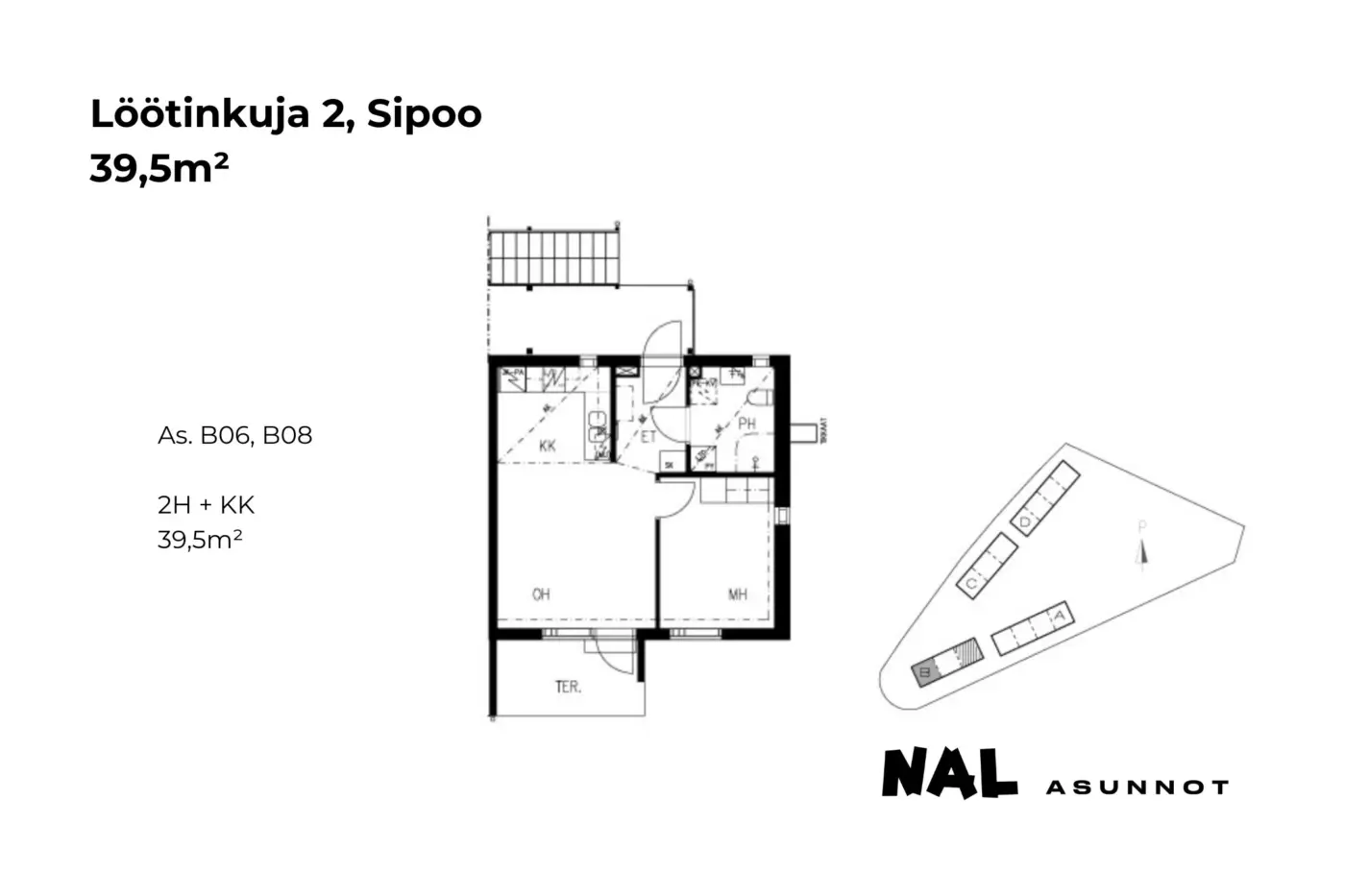 Löötinkuja 2, B06, B08, 39,5m2