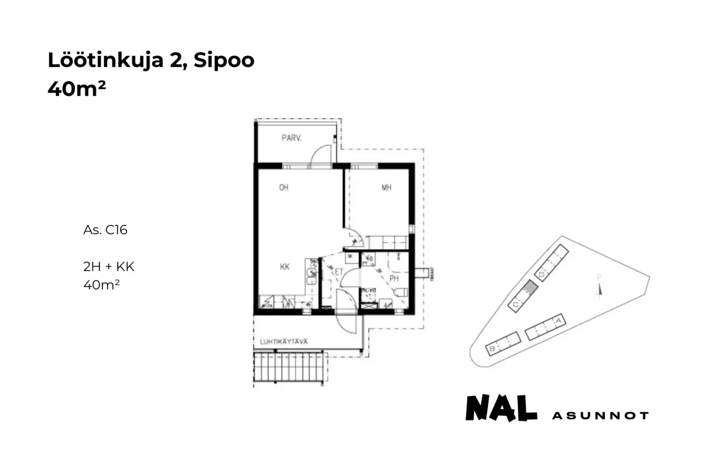 Löötinkuja 2, C16, 40m2