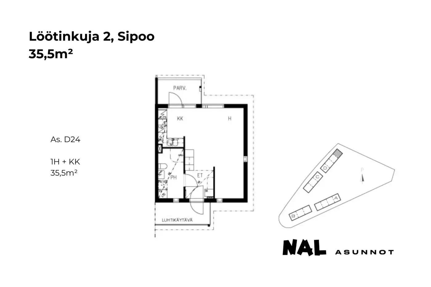 Löötinkuja 2, D24, 35,5m2