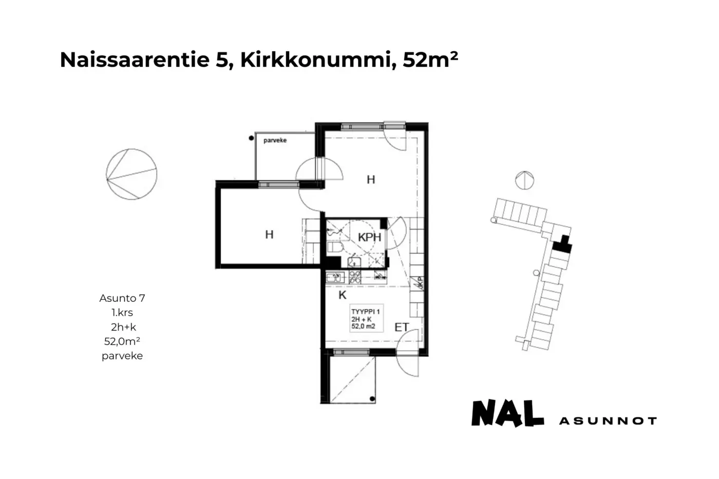 Naissaarentie 5, 52m², 7
