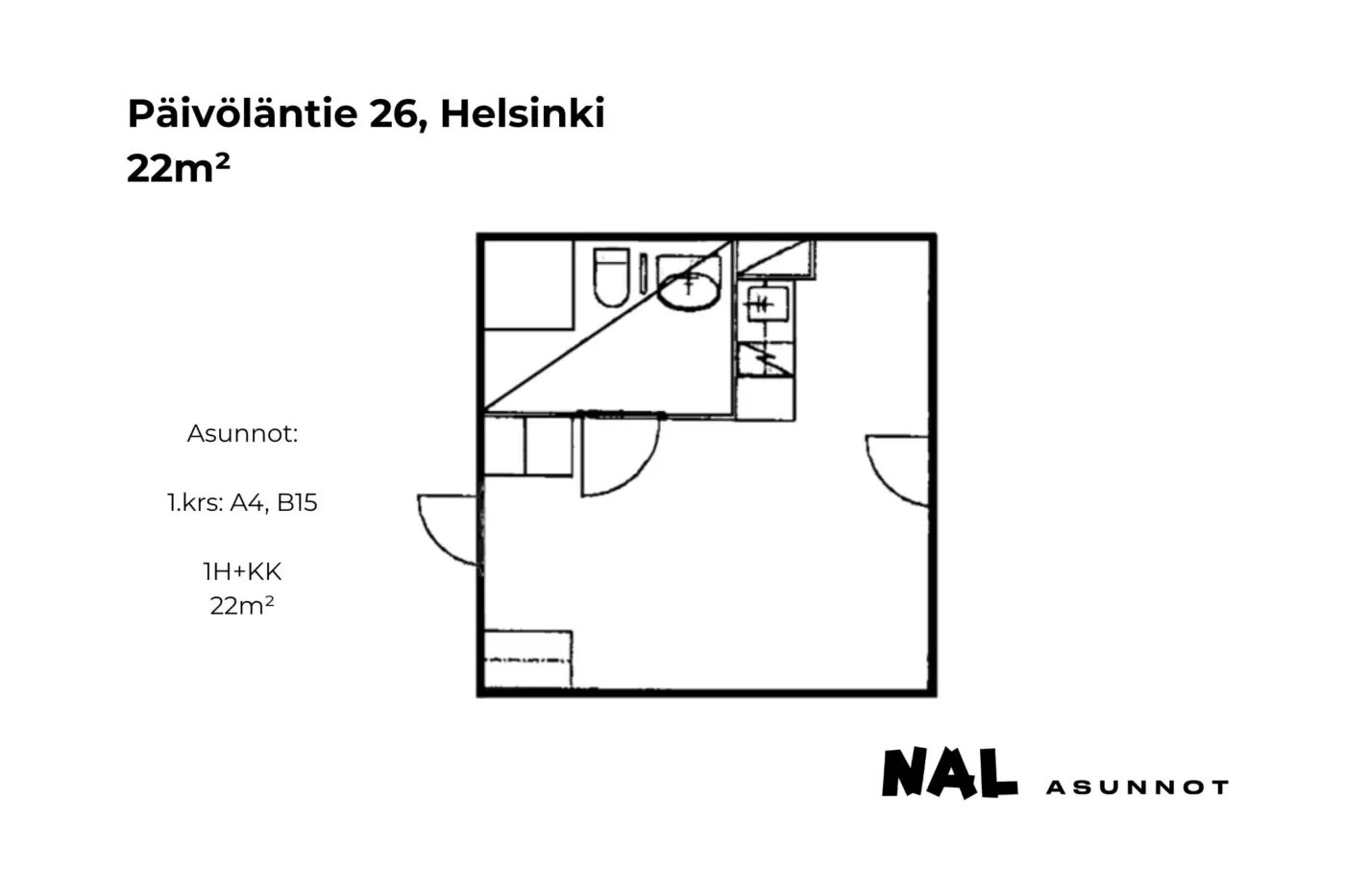 Päivöläntie 26, 22m², A4, B15