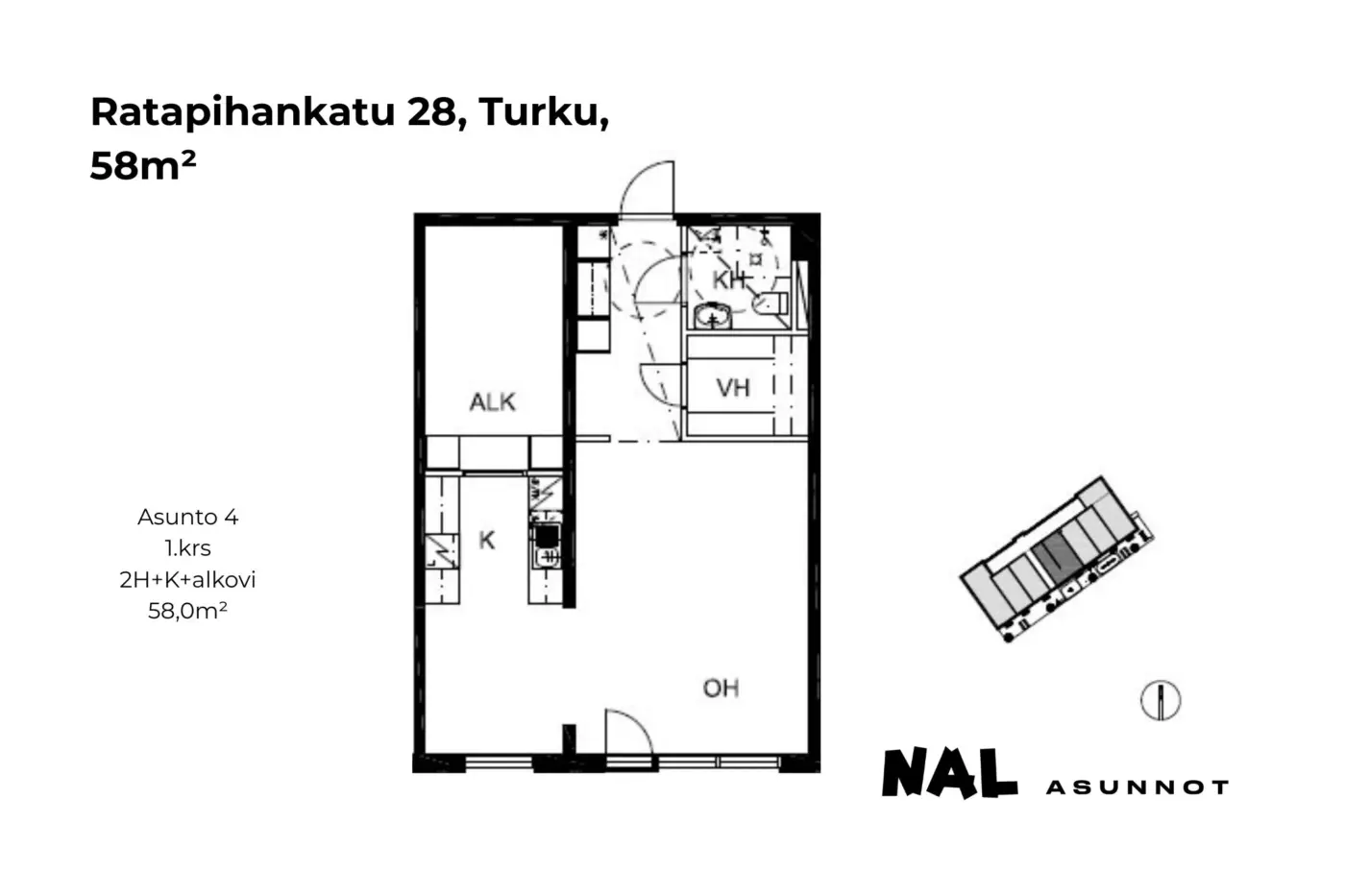Ratapihankatu 28, 58m², 4