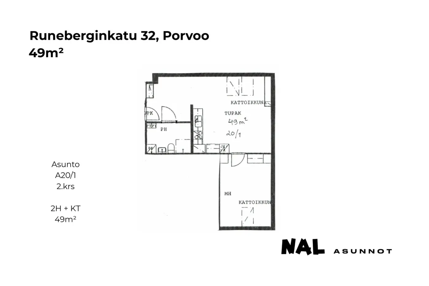 Runeberginkatu 32, A201, 49m2