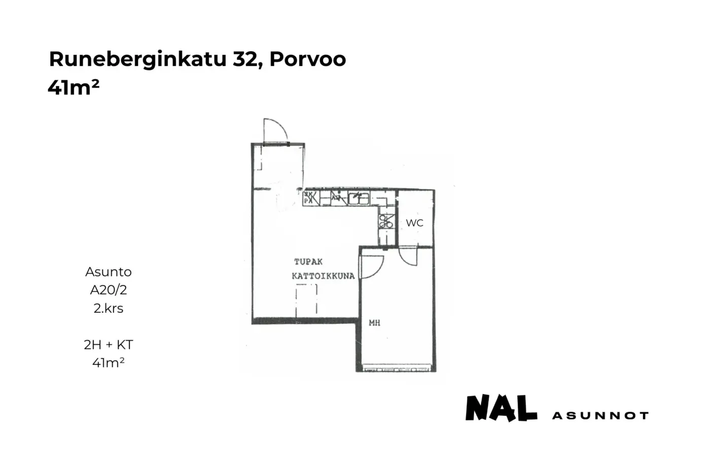 Runeberginkatu 32, A202, 41m2