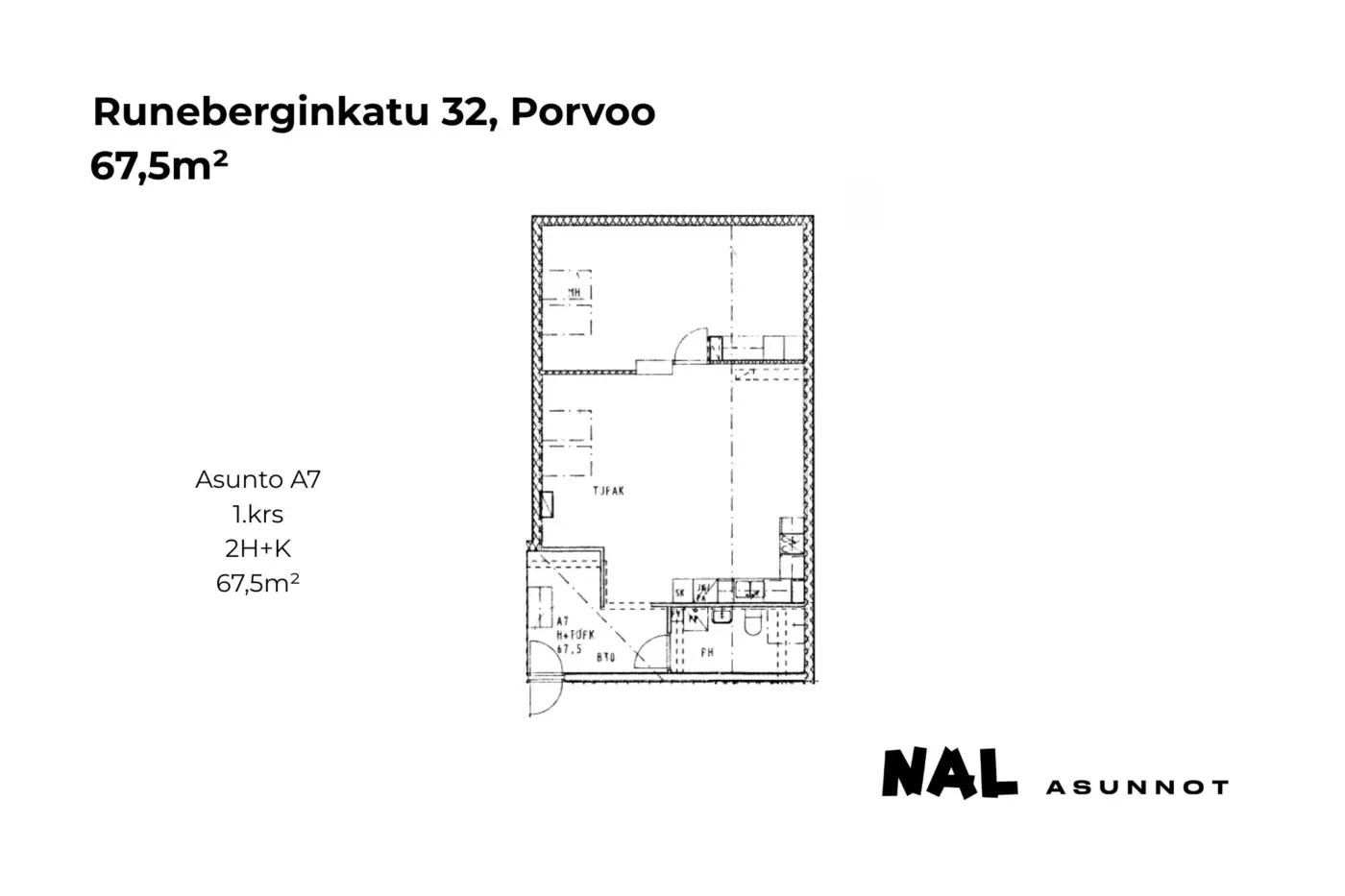 Runeberginkatu 32, A7, 67,5m2