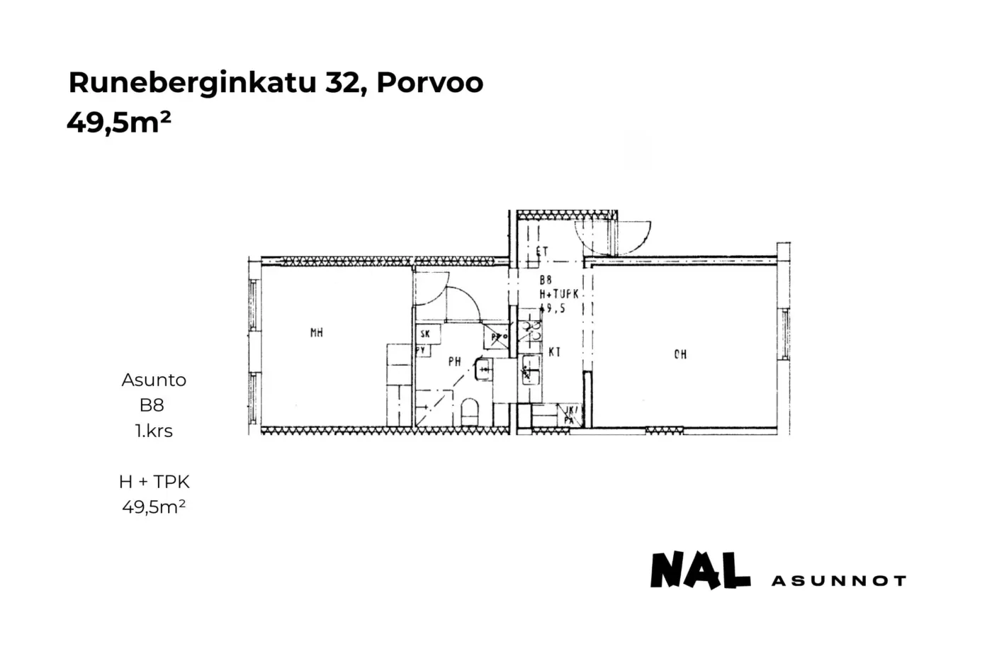 Runeberginkatu 32, B8, 49,5m2