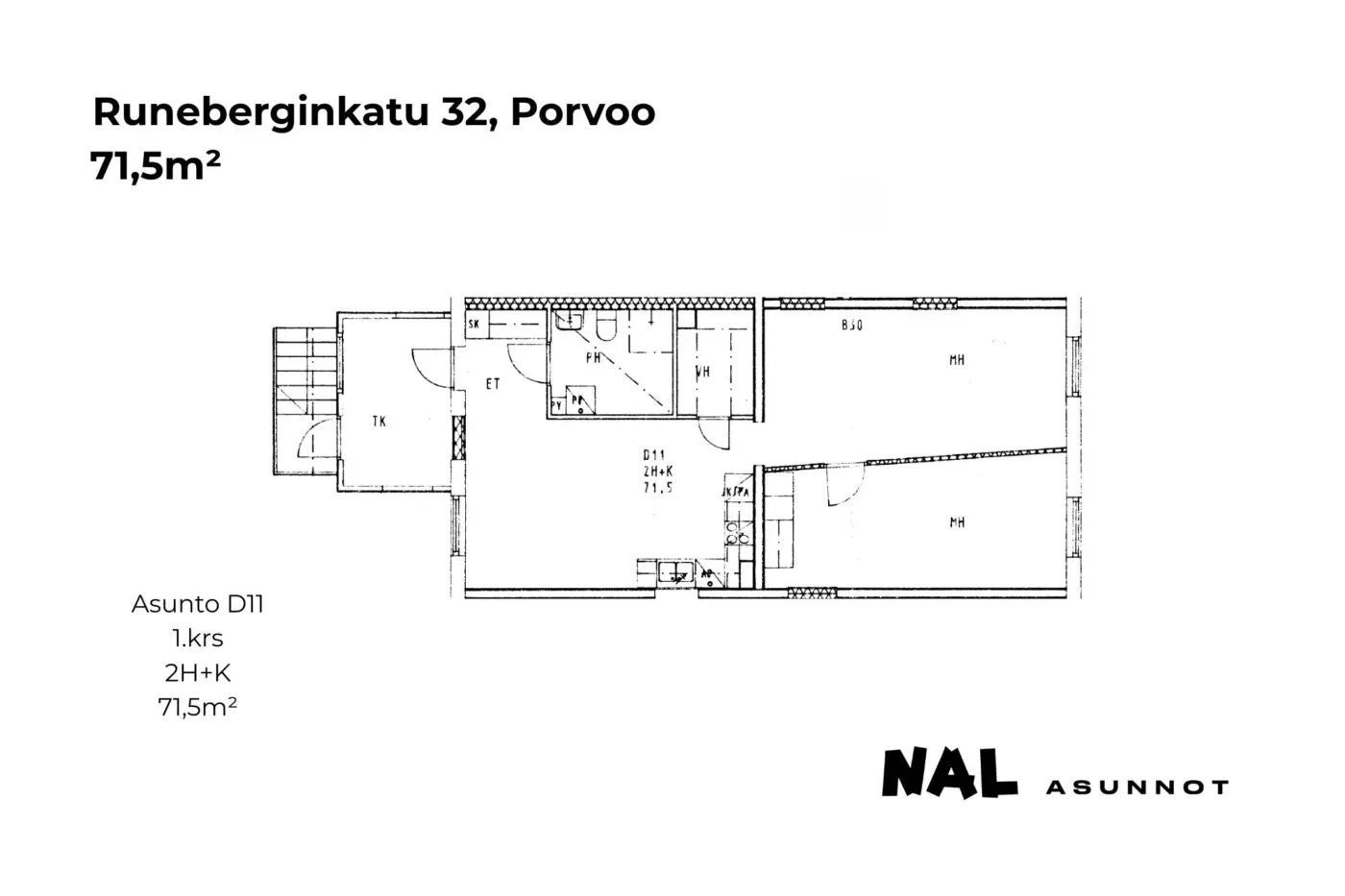 Runeberginkatu 32, D11, 71,5m2