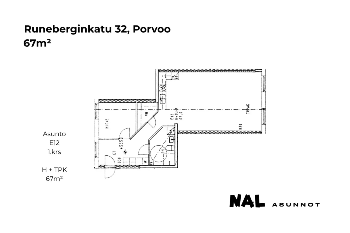 Runeberginkatu 32, E12, 67m2