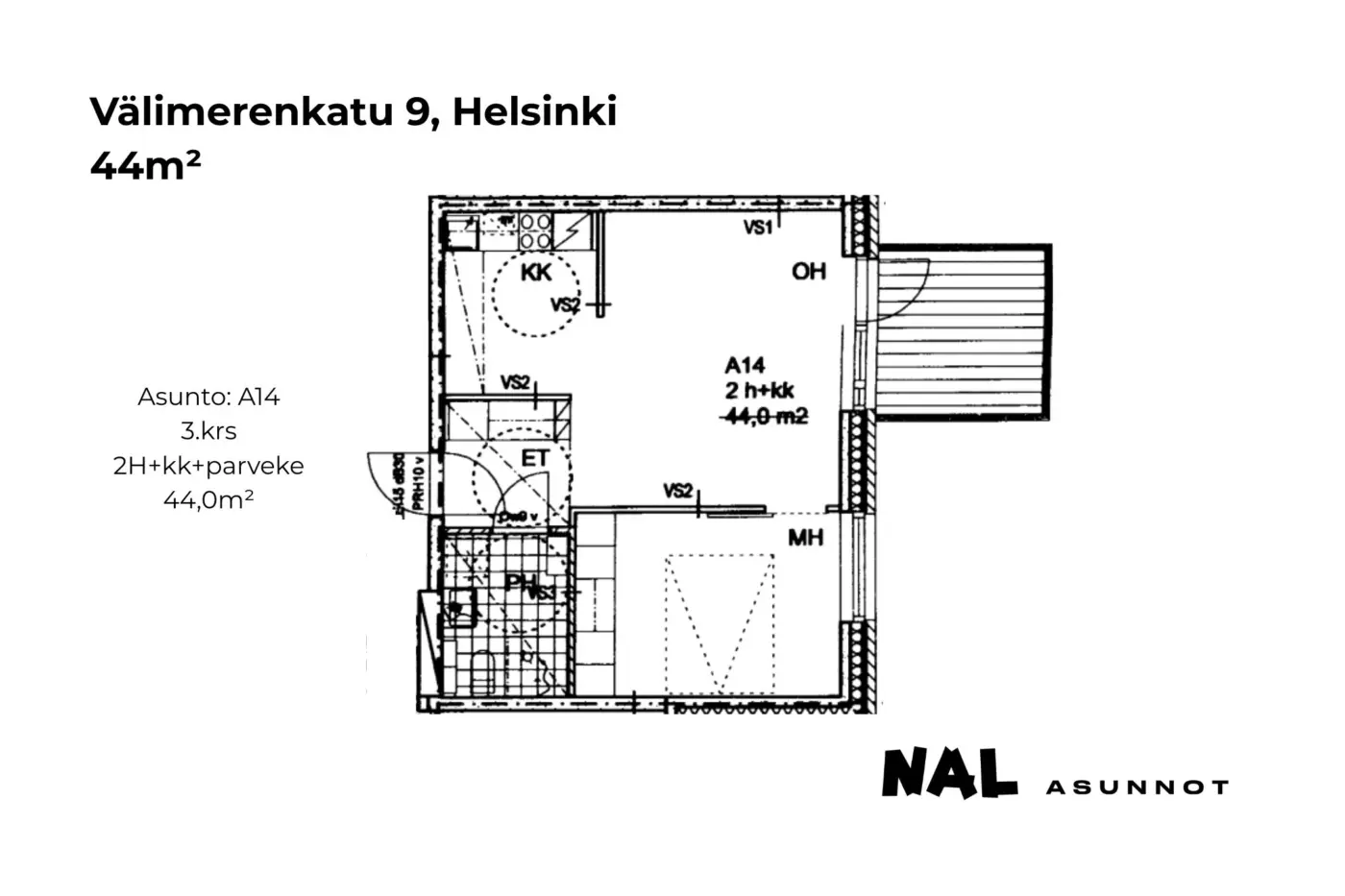 Välimerenkatu 9, 44m², A14