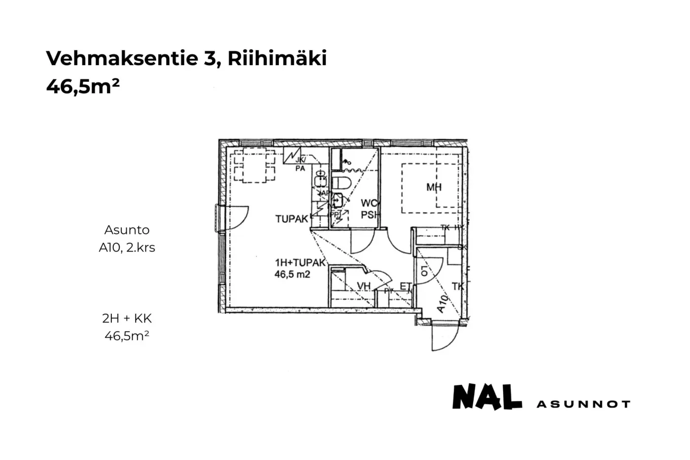 Vehmaksentie 3, A10, 46,5m2